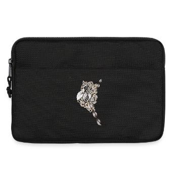 Fleur Mandala Plume Art - Sacoche pour ordinateur portable 13 pouces - noir - Devant