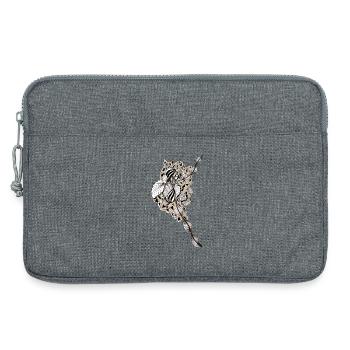 Fleur Mandala Plume Art - Sacoche pour ordinateur portable 13 pouces - gris chiné - Devant