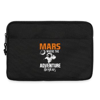 Mars planète espace fusée vintage - Sacoche pour ordinateur portable 13 pouces - noir - Devant
