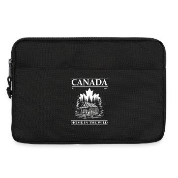Canada – Home in the Wild Log Cabin Design - Laptop bag 13" - black - Front