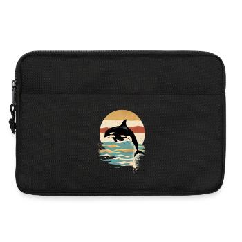 Orque Rétro Coucher de soleil Océan - Sacoche pour ordinateur portable 13 pouces - noir - Devant