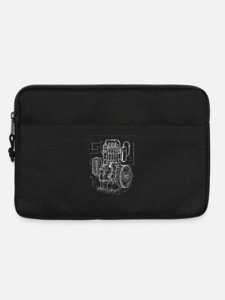 Industrial Engine Blueprint - Laptop bag 13" - black