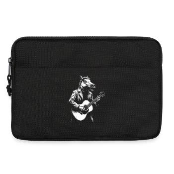 Guitare cheval en costume - Sacoche pour ordinateur portable 13 pouces - noir - Devant