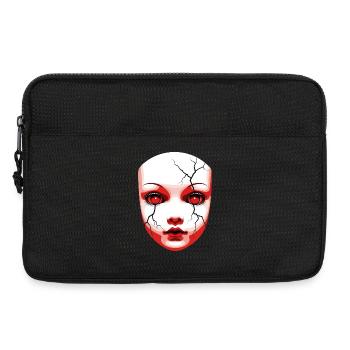 Effrayant Halloween poupée masque Portrait Art - Sacoche pour ordinateur portable 13 pouces - noir - Devant