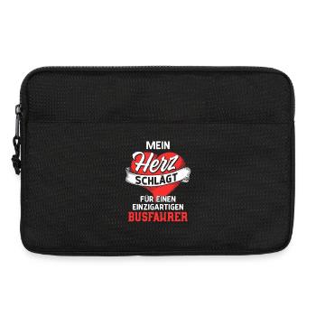 Herz schlägt für einzigartigen Busfahrer / Liebe  - Laptoptasche 13" - Schwarz - Vorne