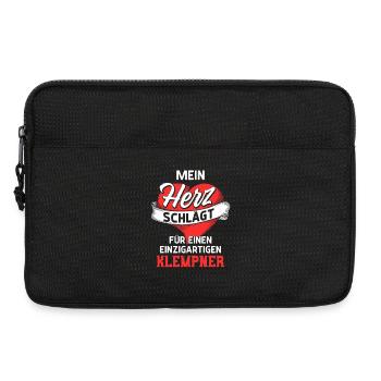 My heart beats for a plumber / Saying - Laptop bag 13" - black - Front