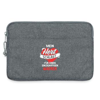 Battements de cœur pour un maçon - Sacoche pour ordinateur portable 13 pouces - gris chiné - Devant