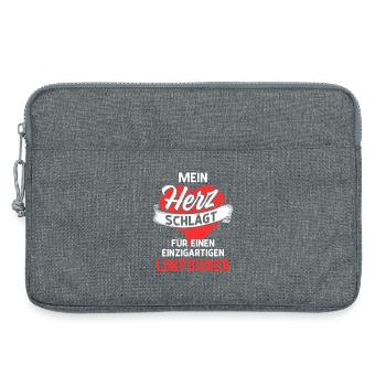 My heart beats for a train driver / train, train - Laptop bag 13" - heather grey - Front