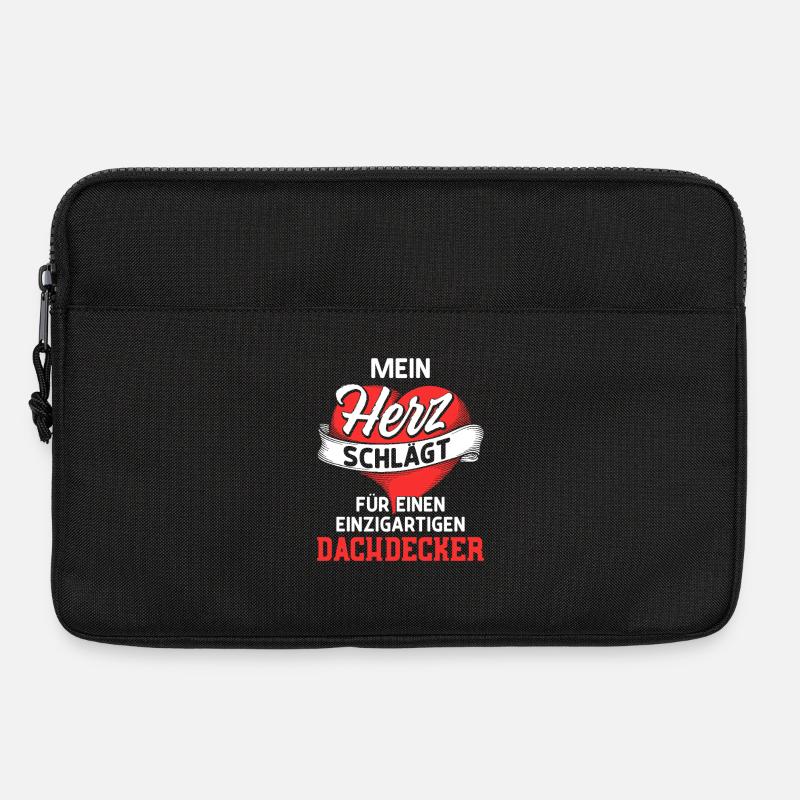 Mein Herz schlägt fürs einen Dachdecker / Spruch - Laptoptasche 13" - Schwarz