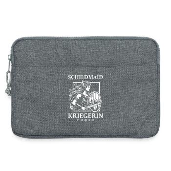 Schildmaid Design – Kriegerin der Fjorde - Laptoptasche 13" - Grau meliert - Vorne