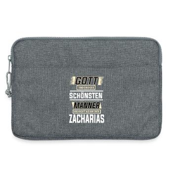 Zacharie, le plus bel homme, formé par Dieu - Sacoche pour ordinateur portable 13 pouces - gris chiné - Devant