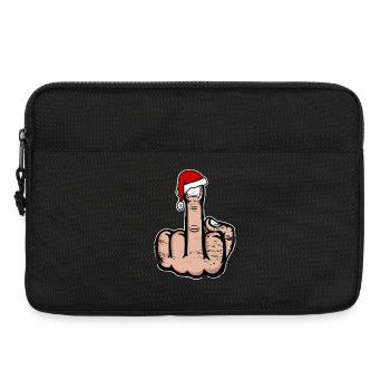 Weihnachten Mittelfinger mit Weihnachtsmütze - Laptoptasche 13" - Schwarz - Vorne