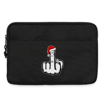 Weihnachten Mittelfinger mit Weihnachtsmütze - Laptoptasche 13" - Schwarz - Vorne
