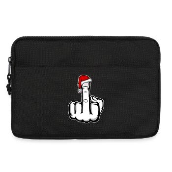 Doigt d’honneur de Noël avec chapeau de Père Noël - Sacoche pour ordinateur portable 13 pouces - noir - Devant