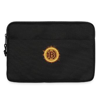 Bitcoin Solar Flare - Symbole crypto lumineux - Sacoche pour ordinateur portable 13 pouces - noir - Devant