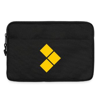 Geometric Yellow Diamond Grid - Laptop bag 13" - black - Front