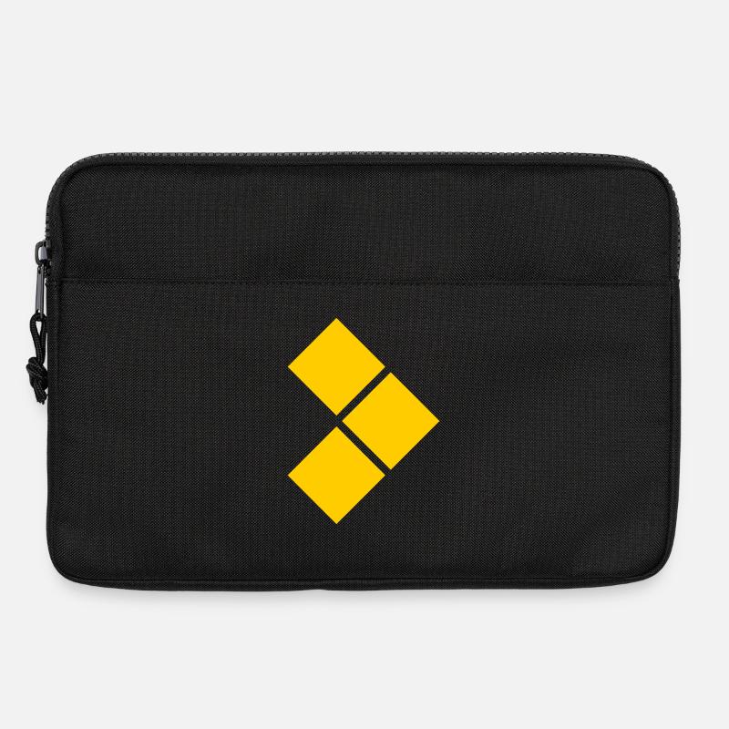 Geometric Yellow Diamond Grid - Laptop bag 13" - black