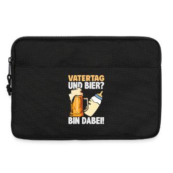 Lustiges Vatertag Geschenk Papa Bier - Laptoptasche 13" - Schwarz - Vorne