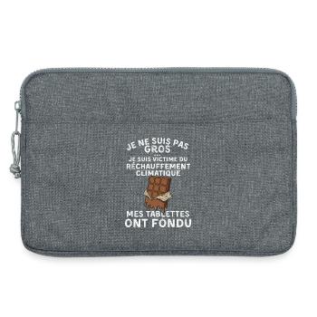 I'm Not Fat - lustige Mann Geschenkidee - Laptoptasche 13" - Grau meliert - Vorne