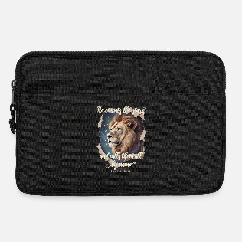 Löwe Bibelvers Christlich - Laptoptasche 13" - Schwarz