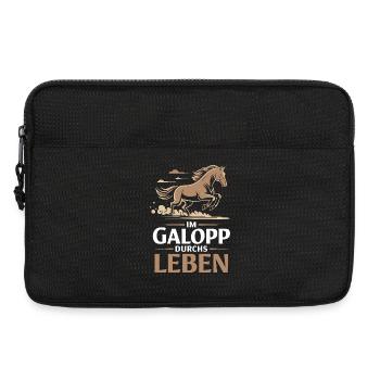 Dire motivant du cheval galopant dans la vie - Sacoche pour ordinateur portable 13 pouces - noir - Devant