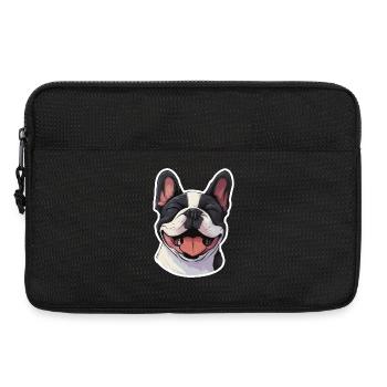 Bouledogue français heureux - Sacoche pour ordinateur portable 13 pouces - noir - Devant