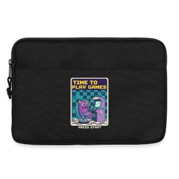 Time To Play Games Monster Retro Pixel Arcade Gift - Laptop bag 13" - black - Front