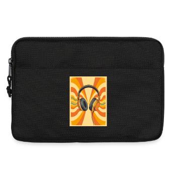Warm Retro Headphones with Groovy Circular Vibrati - Laptop bag 13" - black - Front