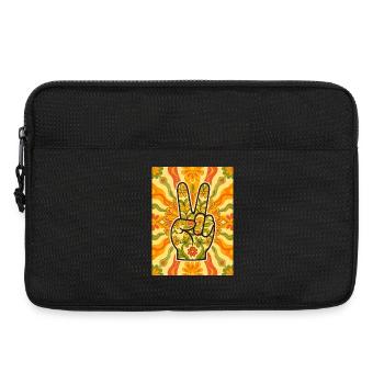 Friedenshand-Geste voller Blumen - Laptoptasche 13" - Schwarz - Vorne