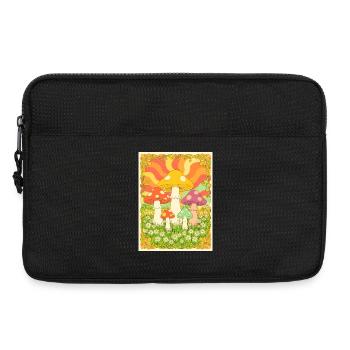 Champignons psychédéliques aux couleurs groovy des années 70 - Sacoche pour ordinateur portable 13 pouces - noir - Devant