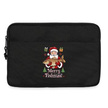 Pulls de Noël Pêcheur Carpe de Poissons Joyeuse - Sacoche pour ordinateur portable 13 pouces - noir - Devant