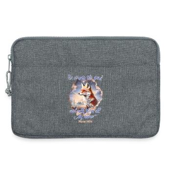 Fox Bible Verse Christian - Sacoche pour ordinateur portable 13 pouces - gris chiné - Devant