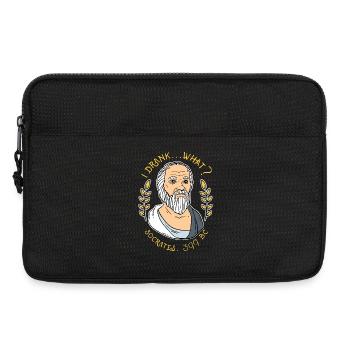 Drôle Socrate, j’ai bu, quelle philosophie graphique - Sacoche pour ordinateur portable 13 pouces - noir - Devant