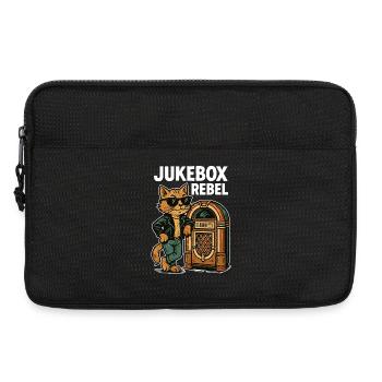 Rockabilly Jukebox Cool Cat Rebel Cadeau rétro - Sacoche pour ordinateur portable 13 pouces - noir - Devant