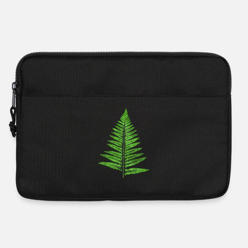 Blatt Farn - Botanik Pflanzen - Laptoptasche 13" - Schwarz