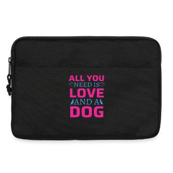 Tout ce dont tu as besoin, c’est d’amour et de chien - Sacoche pour ordinateur portable 13 pouces - noir - Devant