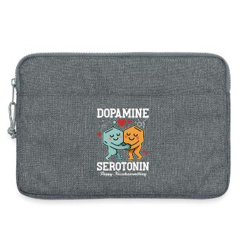 Dopamine Serotonin Hug Design - Laptop bag 13" - heather grey - Front