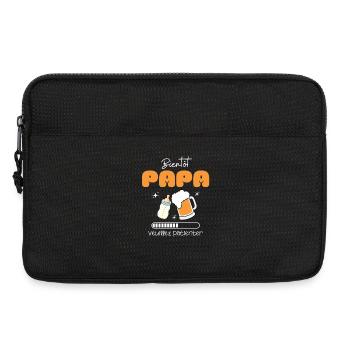 Coming Soon Daddy Humor Pregnancy with Beer & Baby Bottle - Laptop bag 13" - black - Front