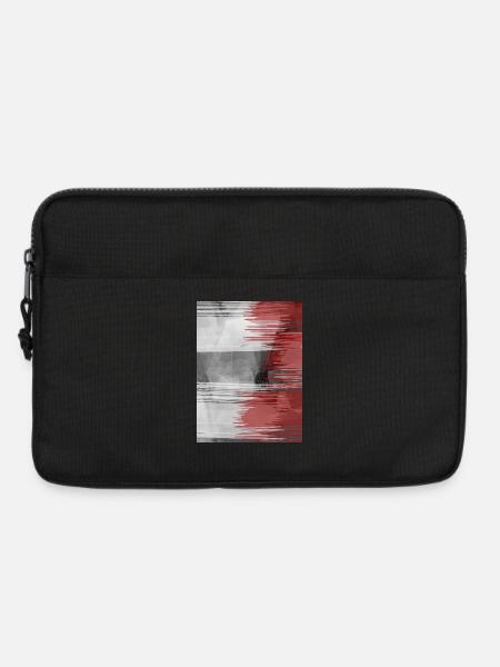 Roter Pinselstreifen auf Grauem Hintergrund - Laptoptasche 13" - Schwarz
