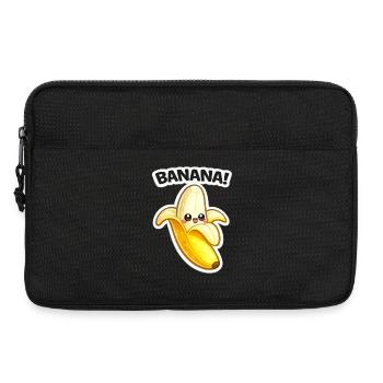 Impression de banane dessinée Kawaii - Sacoche pour ordinateur portable 13 pouces - noir - Devant