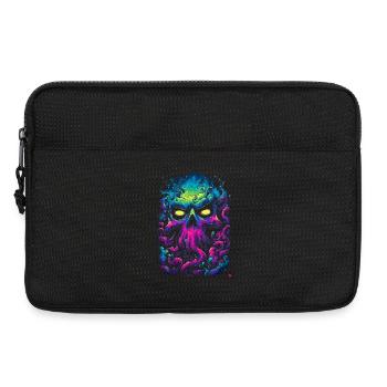 Neon skull in a sea of fog - Laptop bag 13" - black - Front