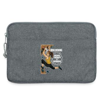 Bloc au lieu de thérapie – Chemise drôle d’escalade - Sacoche pour ordinateur portable 13 pouces - gris chiné - Devant