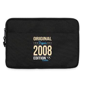 Original seit 2008 – 18. Geburtstag - Laptoptasche 13" - Schwarz - Vorne