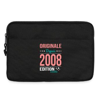 Original seit 2008 – 18. Geburtstag - Laptoptasche 13" - Schwarz - Vorne