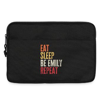 Eat Sleep Be Emily Repeat Retro Name - Laptop bag 13" - black - Front