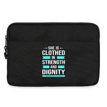 Bibelvers Kapitel 31 Bibel Spruch Jesus Christ - Laptoptasche 13" - Schwarz - Vorne