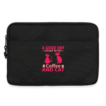 Good day start coffee cats - Laptop bag 13" - black - Front