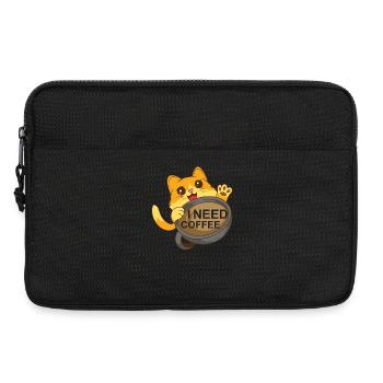Cat needs coffee - Laptop bag 13" - black - Front