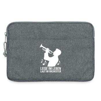 Trompete - Leise im Leben Laut im Orchester - Laptoptasche 13" - Grau meliert - Vorne
