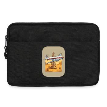 Vintage Flugzeug über Ölplattform Wüste - Laptoptasche 13" - Schwarz - Vorne